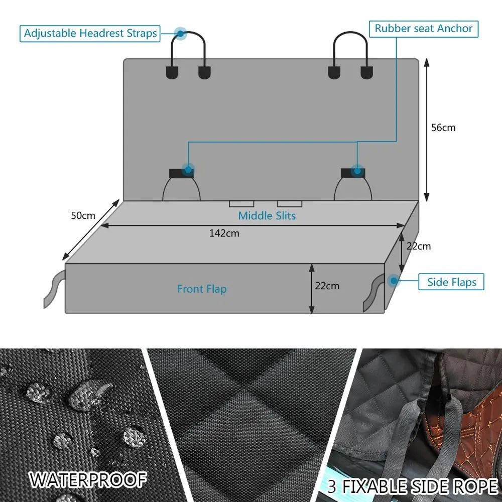 Dog Car Seat Cover Pet Travel Carrier Mattress Waterproof Dog Car Seat Protector With Middle Seat Armrest For Dogs NEWFURNITURELOOKS