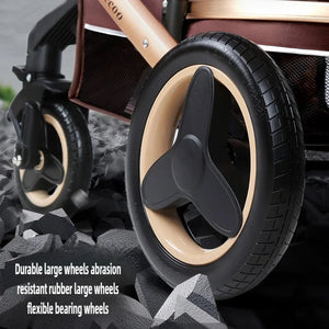 3-in-1high landscape baby stroller that can be seated or reclined,one click folding and folding,two-way shock-absorbing handcart NEWFURNITURELOOKS
