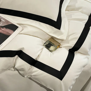2025 Luxury Hotel Bedding Sets Thick Brushed Bed Sheets White Duvet Cover Set Pillowcase Four Piece Fully Enclosed for Home Gift NEWFURNITURELOOKS