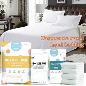 Disposable Bed Sheets Set Towel Hotel Quilt Cover Bedding Dirty Proof Pillowcase Dirty Quilt Cover Portable Travel Essential NEWFURNITURELOOKS