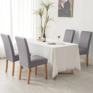1pc Pu Leather Chair Cover Waterproof Oilproof Dining Chair Case Stretch Solid Color Seat Slipcover for Living Room Kitchen Home NEWFURNITURELOOKS