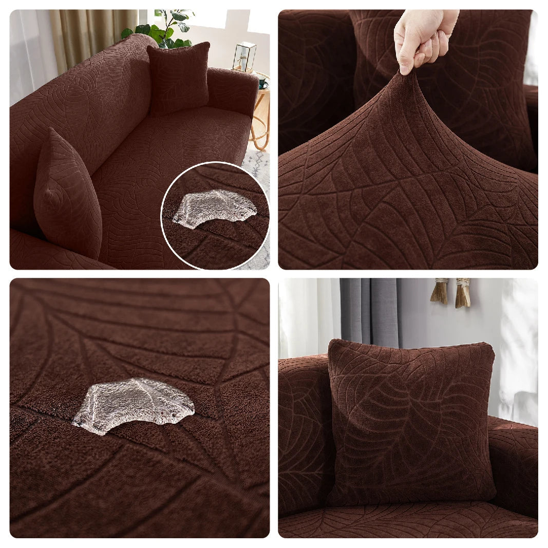 Jacquard Sofa Covers 1/2/3/4 Seats Solid Couch Cover L Shaped Thicken Sofa Cover Protector Bench Covers NEWFURNITURELOOKS
