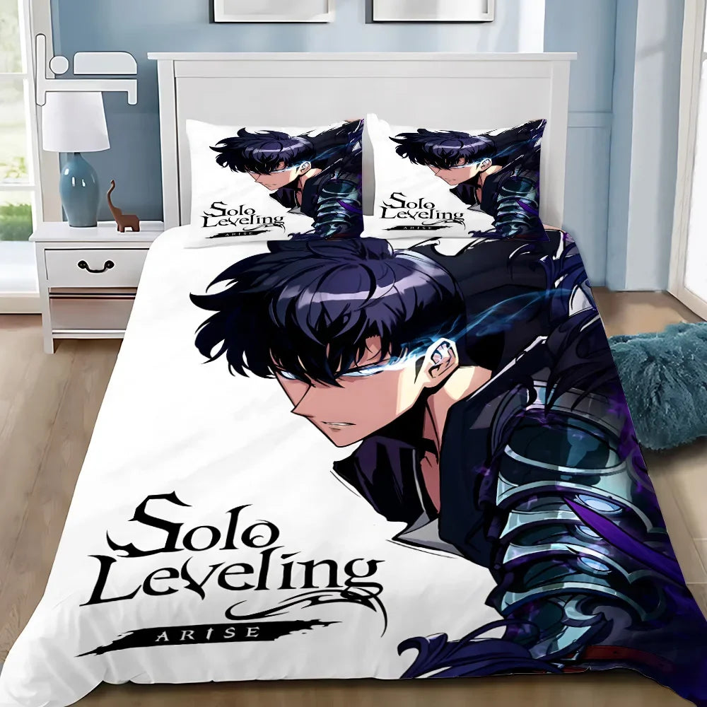 Anime Solo Leveling Duvet Cover Pillowcase Bedding Set Adult Boy Girl Bedroom Decoration Children Gift Single Double Large Size NEWFURNITURELOOKS