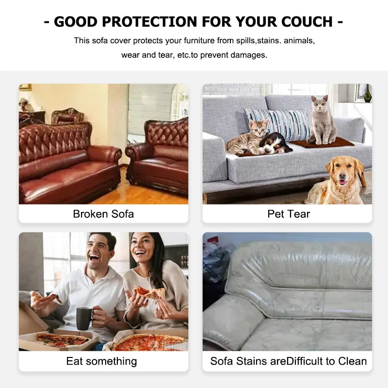 Jacquard Sofa Covers 1/2/3/4 Seats Solid Couch Cover L Shaped Thicken Sofa Cover Protector Bench Covers NEWFURNITURELOOKS