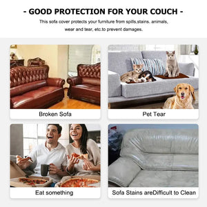 Jacquard Sofa Covers 1/2/3/4 Seats Solid Couch Cover L Shaped Thicken Sofa Cover Protector Bench Covers NEWFURNITURELOOKS
