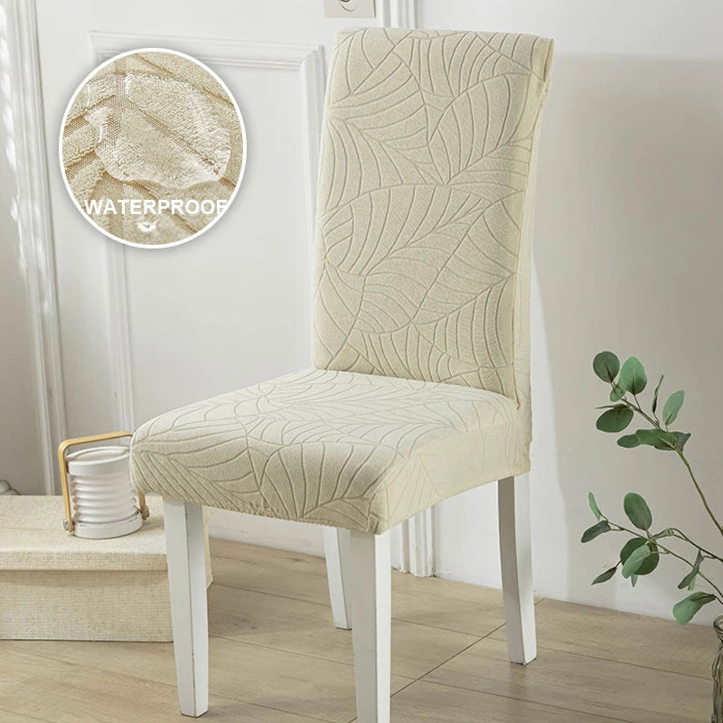 1/2/4/6 PCS Waterproof Jacquard Chair Cover Stretch Dining Chair Slipcover For Kitchen Hotel Wedding Banquet Office Anti Dirty NEWFURNITURELOOKS
