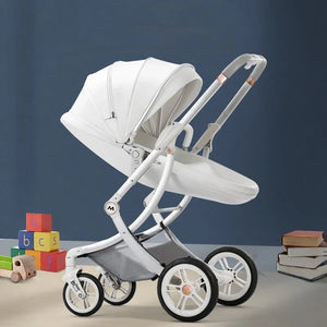 New Luxury Baby Stroller 3 In 1,Baby Carriage with Car Seat,Eggshell Newborn Baby Stroller Leather Baby Carriage High Landscape NEWFURNITURELOOKS