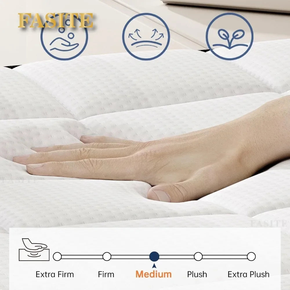 Pressure Relief Matress Medium Firm Mattress With Memory Foam and Pocket Springs Queen Mattress Full Size Bed in NEWFURNITURELOOKS