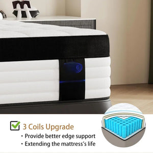 Pressure Relief Matress Medium Firm Mattress With Memory Foam and Pocket Springs Queen Mattress Full Size Bed in NEWFURNITURELOOKS