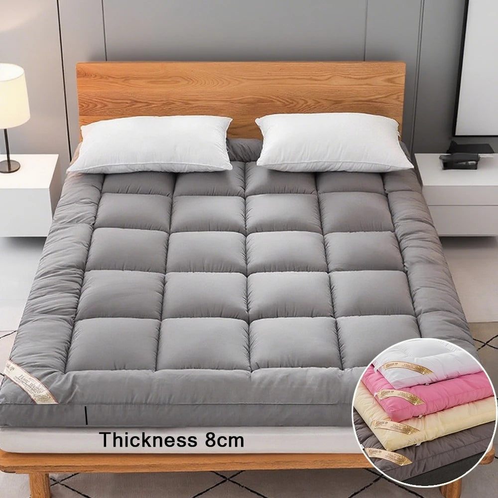 Thicken Fluffy Mattress Toppers Queen  Four Seasons Soft Mattress Pad Fits Twin/Full/Queen/King Home Student Dormitory Bedding NEWFURNITURELOOKS
