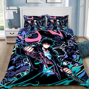 Anime Solo Leveling Duvet Cover Pillowcase Bedding Set Adult Boy Girl Bedroom Decoration Children Gift Single Double Large Size NEWFURNITURELOOKS