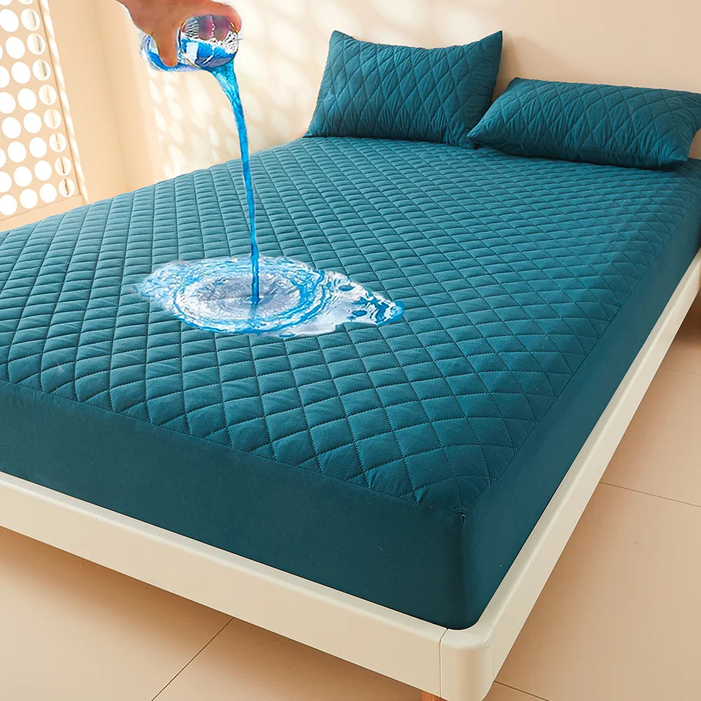1pc 3D Air Fabric Thick Mattress Cover, 100% Waterproof Mattress Protector, Soft and Breathable Fitted Bed Sheet (No Pillowcase) NEWFURNITURELOOKS