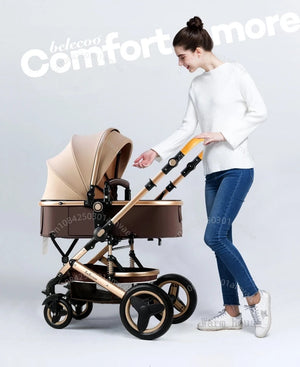 3-in-1high landscape baby stroller that can be seated or reclined,one click folding and folding,two-way shock-absorbing handcart NEWFURNITURELOOKS