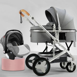 3-in-1high landscape baby stroller that can be seated or reclined,one click folding and folding,two-way shock-absorbing handcart NEWFURNITURELOOKS