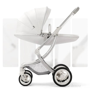 New Luxury Baby Stroller 3 In 1,Baby Carriage with Car Seat,Eggshell Newborn Baby Stroller Leather Baby Carriage High Landscape NEWFURNITURELOOKS