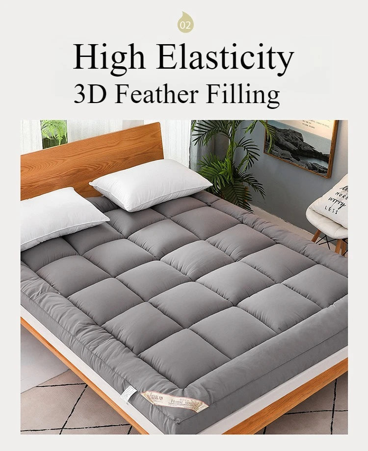 Thicken Fluffy Mattress Toppers Queen  Four Seasons Soft Mattress Pad Fits Twin/Full/Queen/King Home Student Dormitory Bedding NEWFURNITURELOOKS