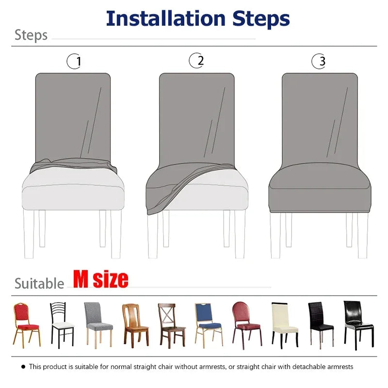 1pc Pu Leather Chair Cover Waterproof Oilproof Dining Chair Case Stretch Solid Color Seat Slipcover for Living Room Kitchen Home NEWFURNITURELOOKS
