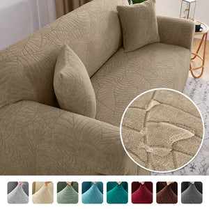 Jacquard Sofa Covers 1/2/3/4 Seats Solid Couch Cover L Shaped Thicken Sofa Cover Protector Bench Covers NEWFURNITURELOOKS