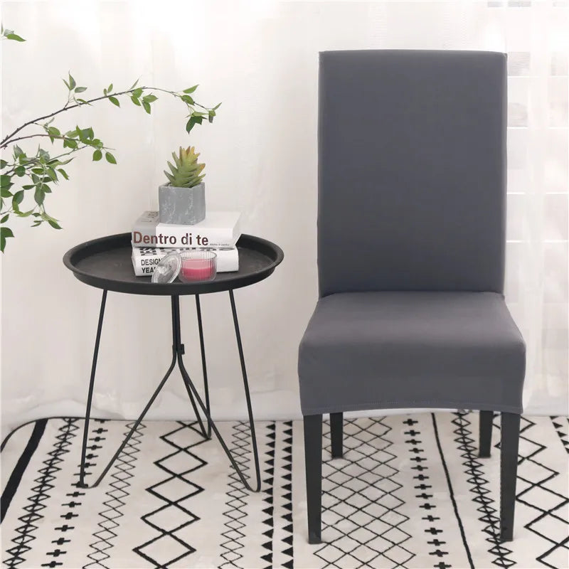 Solid Colors Chair Cover Adjustable dining rooms cover Chair Case Kitchen Seat Banquet  Elastic Flexible Spandex Chair Covers NEWFURNITURELOOKS