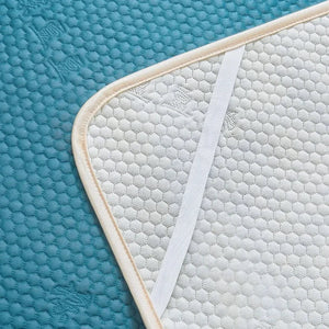 1pc Cool and breathable summer deep blue thin mattress  dormitory apartment special anti slip bottom quilted soft cushion NEWFURNITURELOOKS