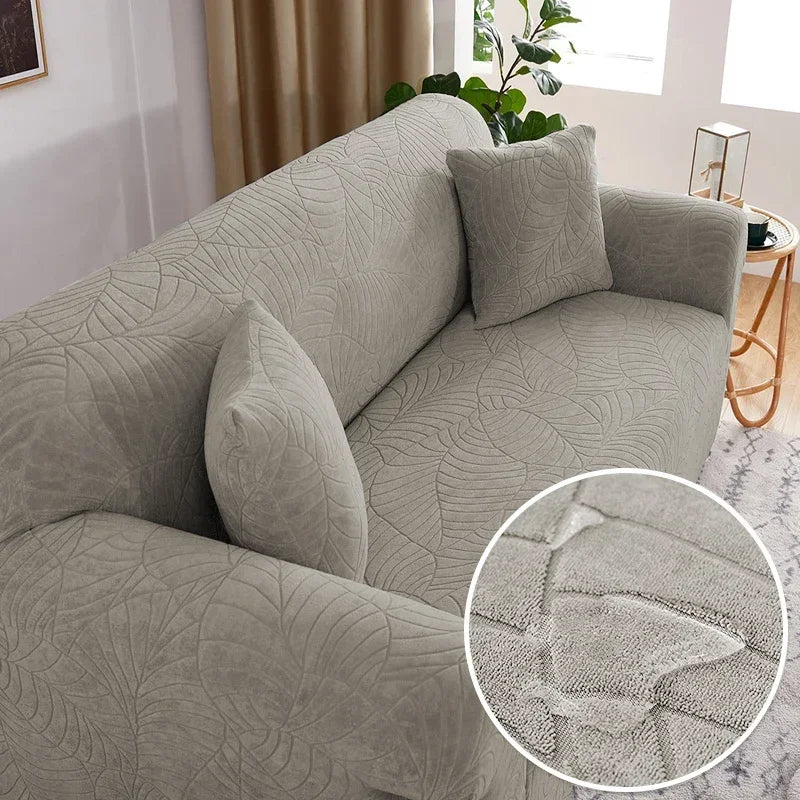 Jacquard Sofa Covers 1/2/3/4 Seats Solid Couch Cover L Shaped Thicken Sofa Cover Protector Bench Covers NEWFURNITURELOOKS
