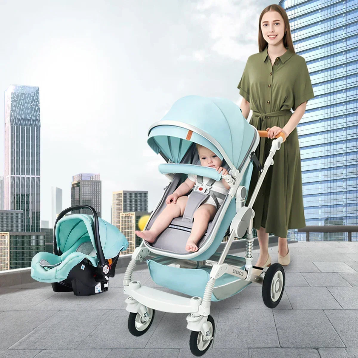 Baby stroller 3 in 1 stroller folding two-sided child four seasons kinderwagen baby carriage  high landscape Newborn Travelling NEWFURNITURELOOKS