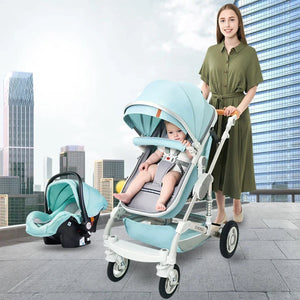 Baby stroller 3 in 1 stroller folding two-sided child four seasons kinderwagen baby carriage  high landscape Newborn Travelling NEWFURNITURELOOKS