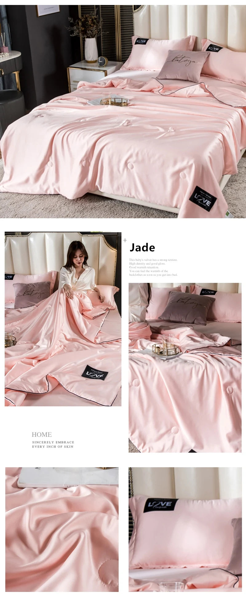 Summer Mulberry Silk Comforter Duvet Insert Luxury Natural Silk Blanket Satin Bedding Quilt Queen Single Double Twin Size Bed NEWFURNITURELOOKS