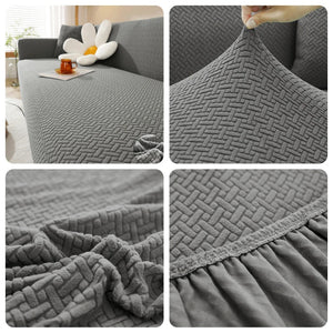 Jacquard Elastic Sofa Cover For Living Room Slipcovers Stretch Polar Fleece Armchair Protector L Shaped Sofa 1/2/3/4 Seater Home NEWFURNITURELOOKS