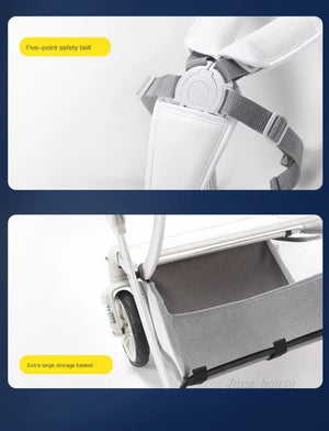 New Luxury Baby Stroller 3 In 1,Baby Carriage with Car Seat,Eggshell Newborn Baby Stroller Leather Baby Carriage High Landscape NEWFURNITURELOOKS