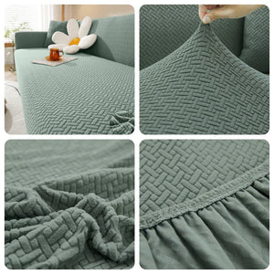 Jacquard Elastic Sofa Cover For Living Room Slipcovers Stretch Polar Fleece Armchair Protector L Shaped Sofa 1/2/3/4 Seater Home NEWFURNITURELOOKS