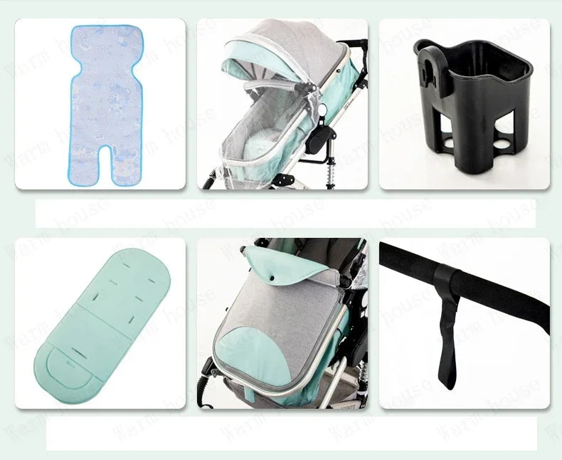 baby stroller 3in1 Luxury High Landscape baby pram portable baby pushchair multifunctional Newborn Carriage double faced NEWFURNITURELOOKS