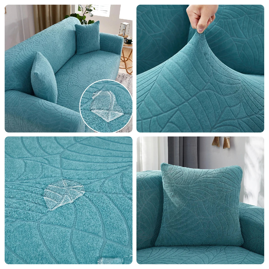 Jacquard Sofa Covers 1/2/3/4 Seats Solid Couch Cover L Shaped Thicken Sofa Cover Protector Bench Covers NEWFURNITURELOOKS