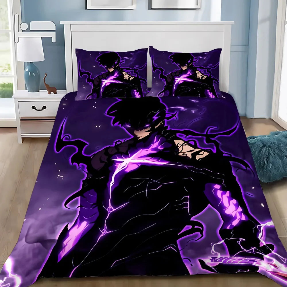 Anime Solo Leveling Duvet Cover Pillowcase Bedding Set Adult Boy Girl Bedroom Decoration Children Gift Single Double Large Size NEWFURNITURELOOKS
