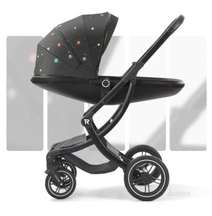 New Luxury Baby Stroller 3 In 1,Baby Carriage with Car Seat,Eggshell Newborn Baby Stroller Leather Baby Carriage High Landscape NEWFURNITURELOOKS