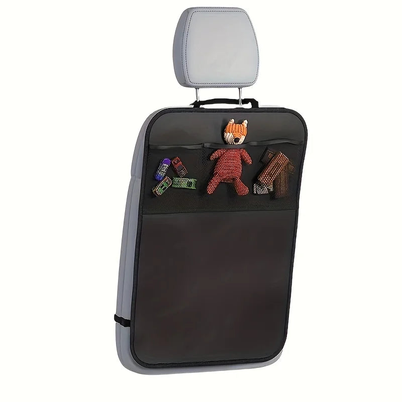 Back Seat Cover for Kids with 3 Pocket Storage Organizer, Waterproof Kick Mats Backseat Protector, Car Seat Back Protectors NEWFURNITURELOOKS