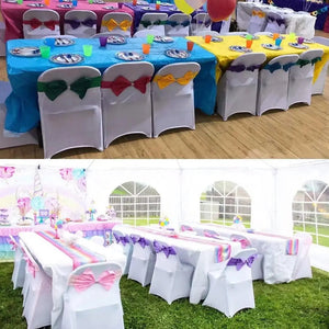 50/30/10pc/Lot Bow Chair Sashes Band For Wedding Party Birthday Banquet Spandex Stretch Blend Chair Bow Tie Band Belt Ties Cover NEWFURNITURELOOKS