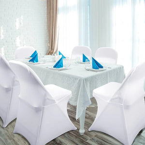 New 10-1PC White Wedding Chair Cover Spandex Stretch Slipcover Restaurant Banquet Hotel Dining Party Universal Chair Cover Decor NEWFURNITURELOOKS