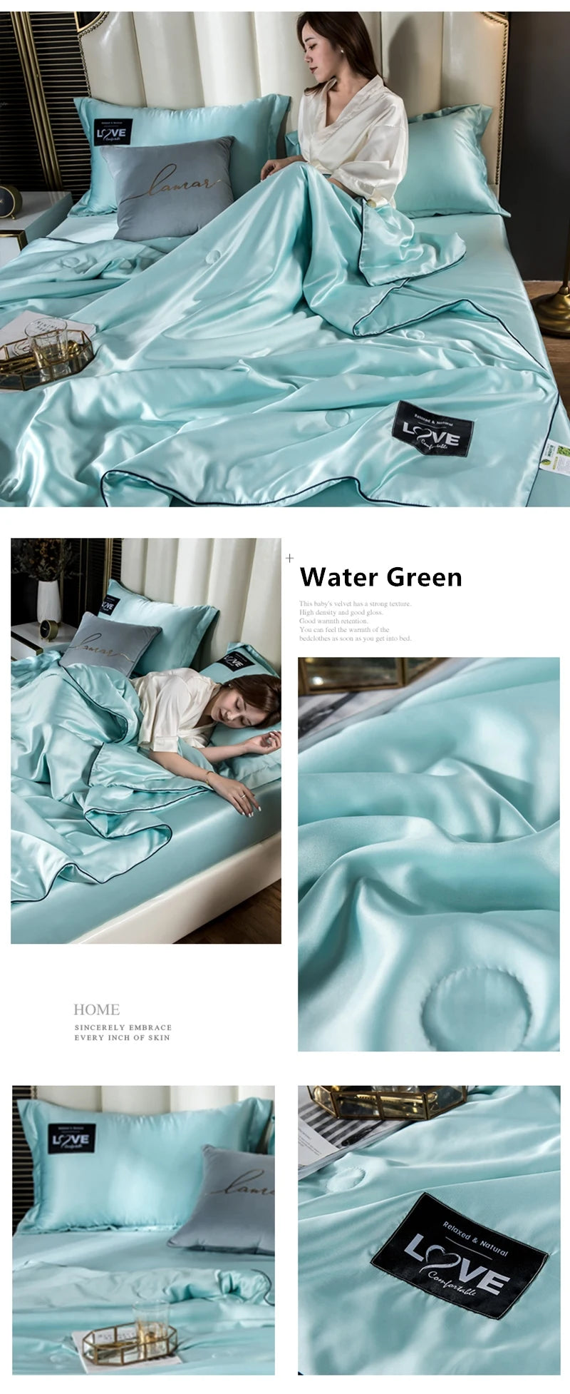 Summer Mulberry Silk Comforter Duvet Insert Luxury Natural Silk Blanket Satin Bedding Quilt Queen Single Double Twin Size Bed NEWFURNITURELOOKS