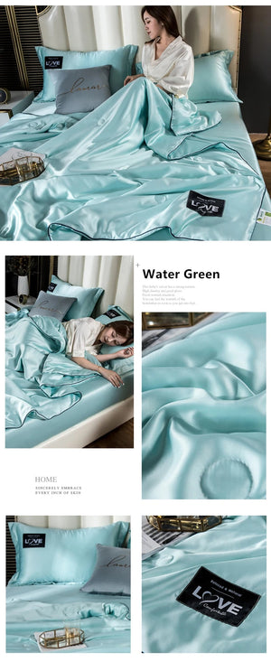 Summer Mulberry Silk Comforter Duvet Insert Luxury Natural Silk Blanket Satin Bedding Quilt Queen Single Double Twin Size Bed NEWFURNITURELOOKS