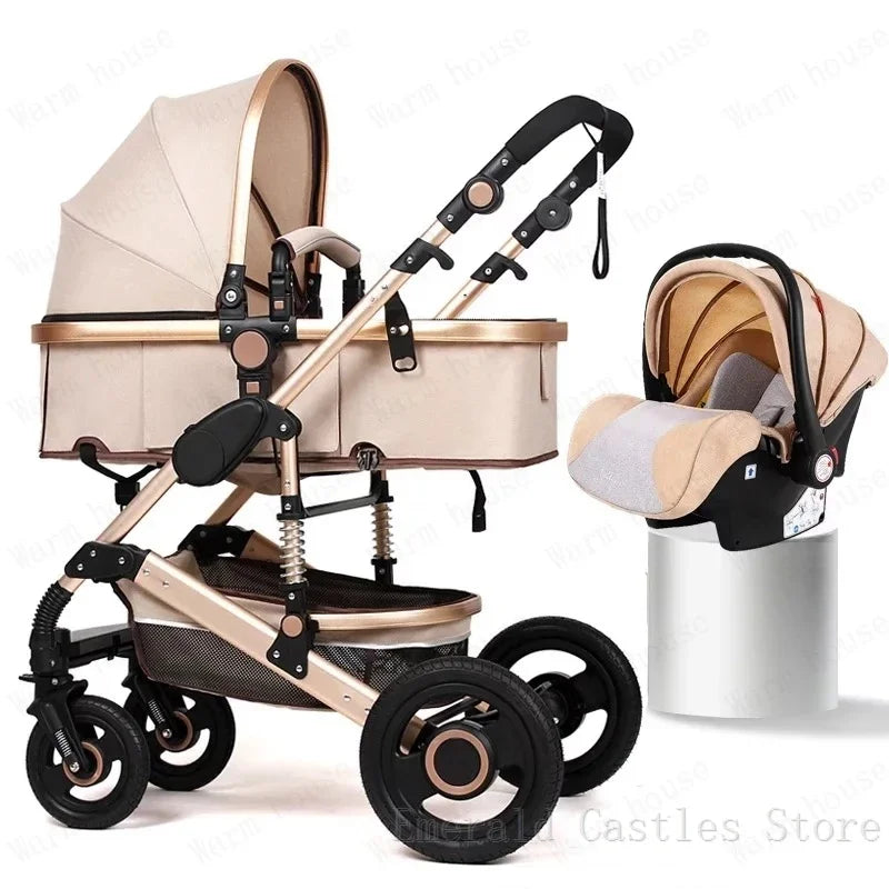 baby stroller 3in1 Luxury High Landscape baby pram portable baby pushchair multifunctional Newborn Carriage double faced NEWFURNITURELOOKS