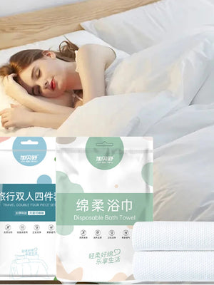 Disposable Bed Sheets Set Towel Hotel Quilt Cover Bedding Dirty Proof Pillowcase Dirty Quilt Cover Portable Travel Essential NEWFURNITURELOOKS