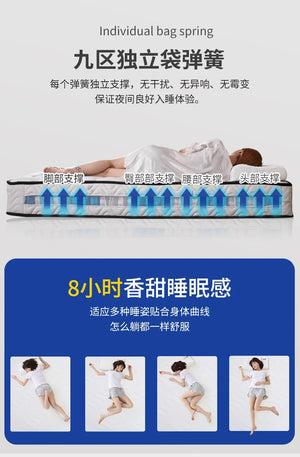 Household independent spring mattress latex bag 20cm soft and thick hall hotel homestay student use NEWFURNITURELOOKS