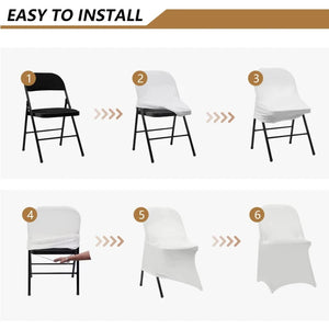 New 10-1PC White Wedding Chair Cover Spandex Stretch Slipcover Restaurant Banquet Hotel Dining Party Universal Chair Cover Decor NEWFURNITURELOOKS
