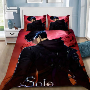 Anime Solo Leveling Duvet Cover Pillowcase Bedding Set Adult Boy Girl Bedroom Decoration Children Gift Single Double Large Size NEWFURNITURELOOKS