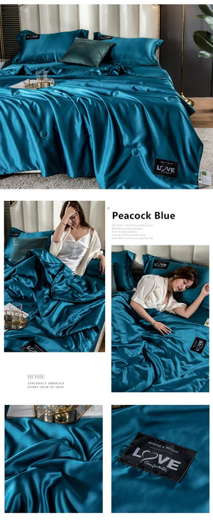 Summer Mulberry Silk Comforter Duvet Insert Luxury Natural Silk Blanket Satin Bedding Quilt Queen Single Double Twin Size Bed NEWFURNITURELOOKS