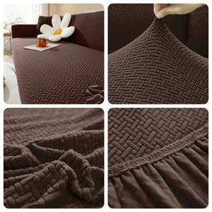 Jacquard Elastic Sofa Cover For Living Room Slipcovers Stretch Polar Fleece Armchair Protector L Shaped Sofa 1/2/3/4 Seater Home NEWFURNITURELOOKS