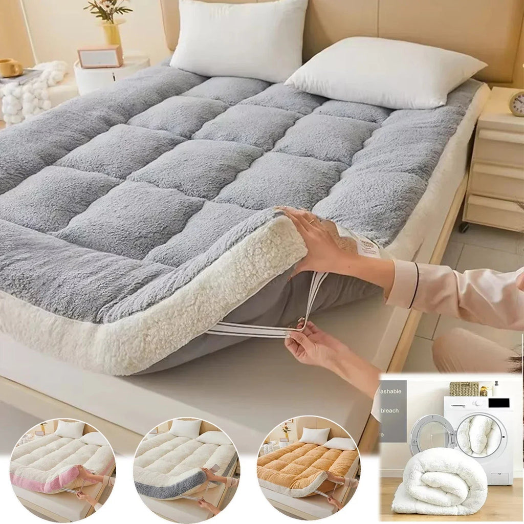 Thicken Winter Warm Lamb Cashmere Mattress High Quality Household Soft Pad Tatami Floor Mat Student Dormitory Single Mattresses NEWFURNITURELOOKS