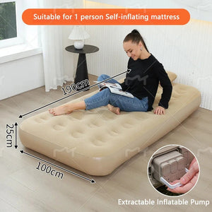 Automatic Air Bed Inflatable Home Inflatable Bed Single Air Mattress Bed Double Lazy Bed Outdoor Portable Air Mattress Bed NEWFURNITURELOOKS