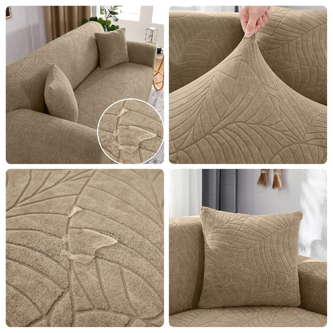 Jacquard Sofa Covers 1/2/3/4 Seats Solid Couch Cover L Shaped Thicken Sofa Cover Protector Bench Covers NEWFURNITURELOOKS